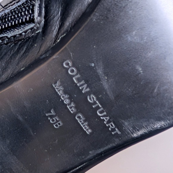 Colin Stuart Black Leather Stiletto Heel Thigh High Boots Womens Size 7.5B - Picture 8 of 8